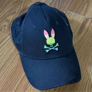 Psycho Bunny‎ Black Cap Colorful Bunny Logo